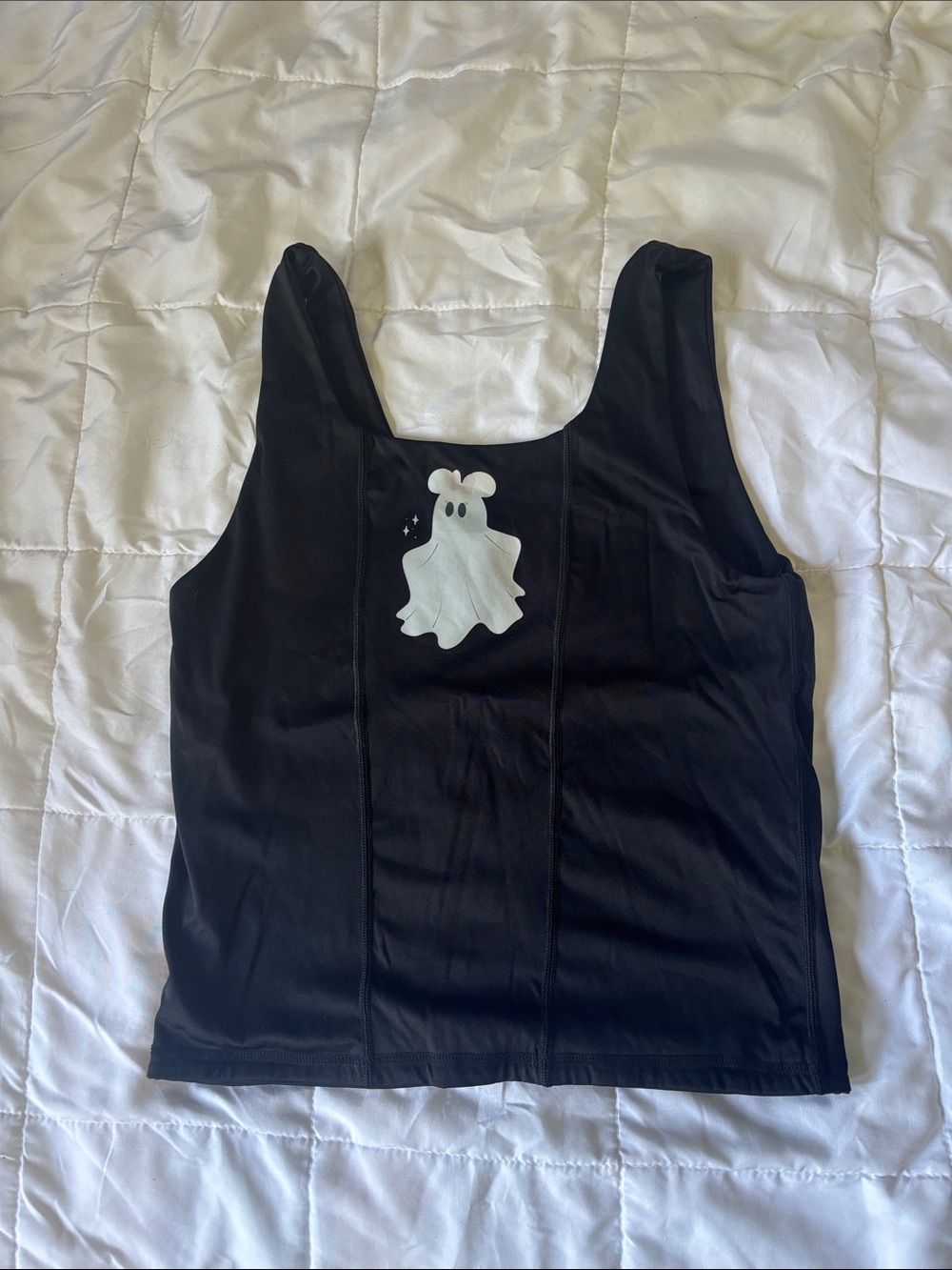 Disney Black Tank Top with White Ghost Graphic